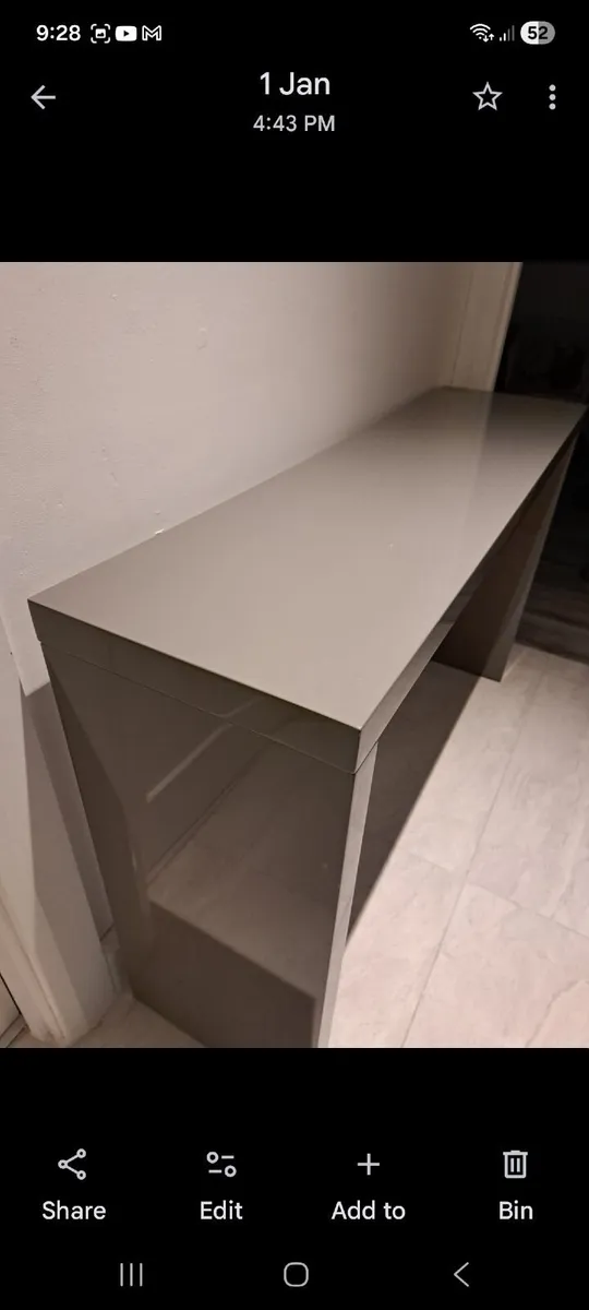 Grey gloss side table or hall table - Image 3