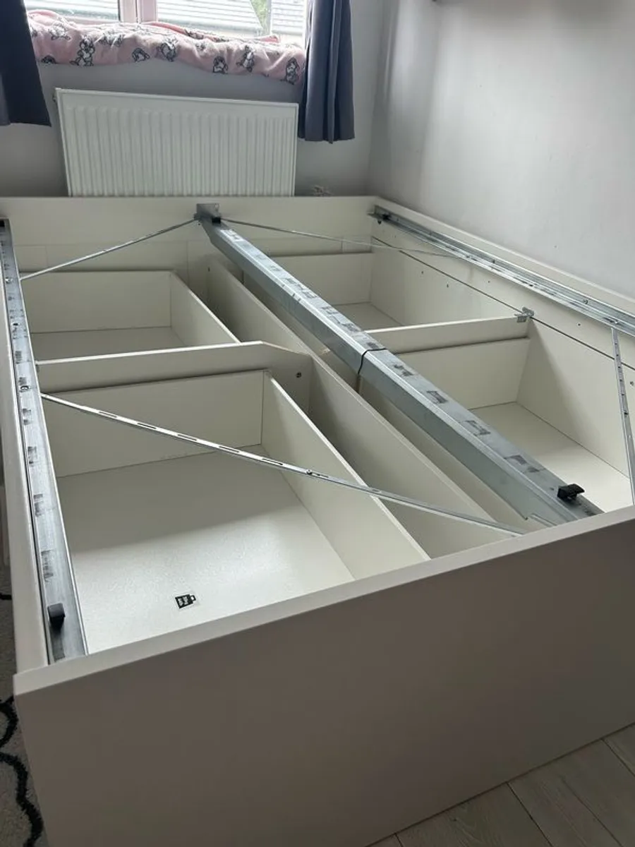 IKEA BRIMNES Double bed frame with storage white - Image 4
