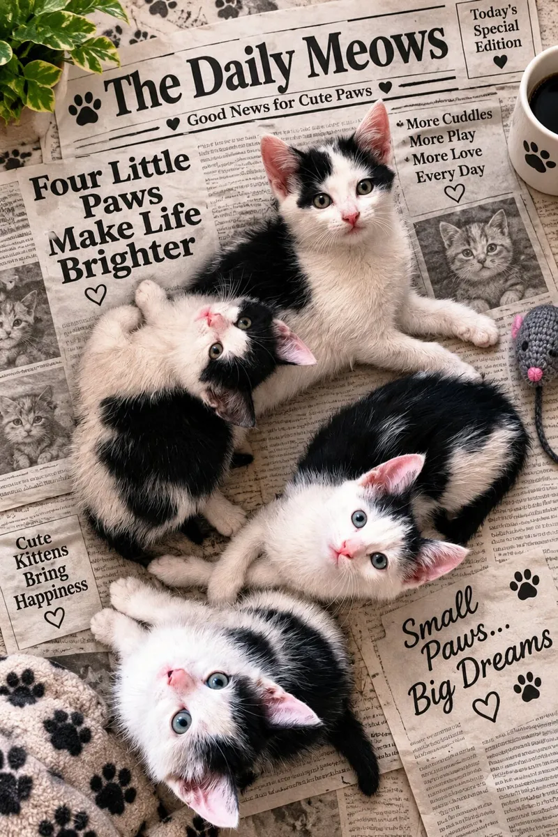 4 Kitten s back and white and cat food - Image 3
