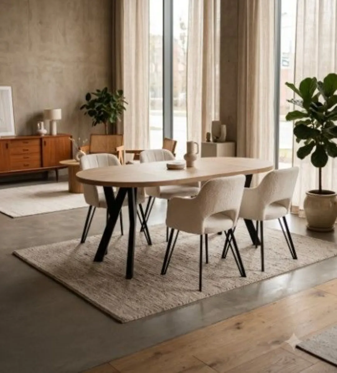 Modern Oak Extendable Dining Table 100cm to 180cm - Image 1