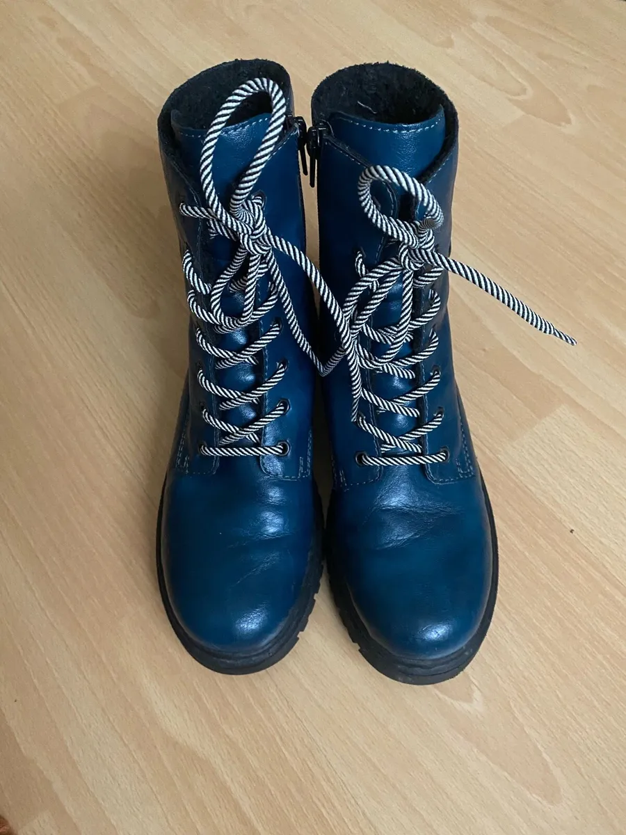 Ladies Rieker Ankle Boots, Size 40, Teal Colour - Image 1