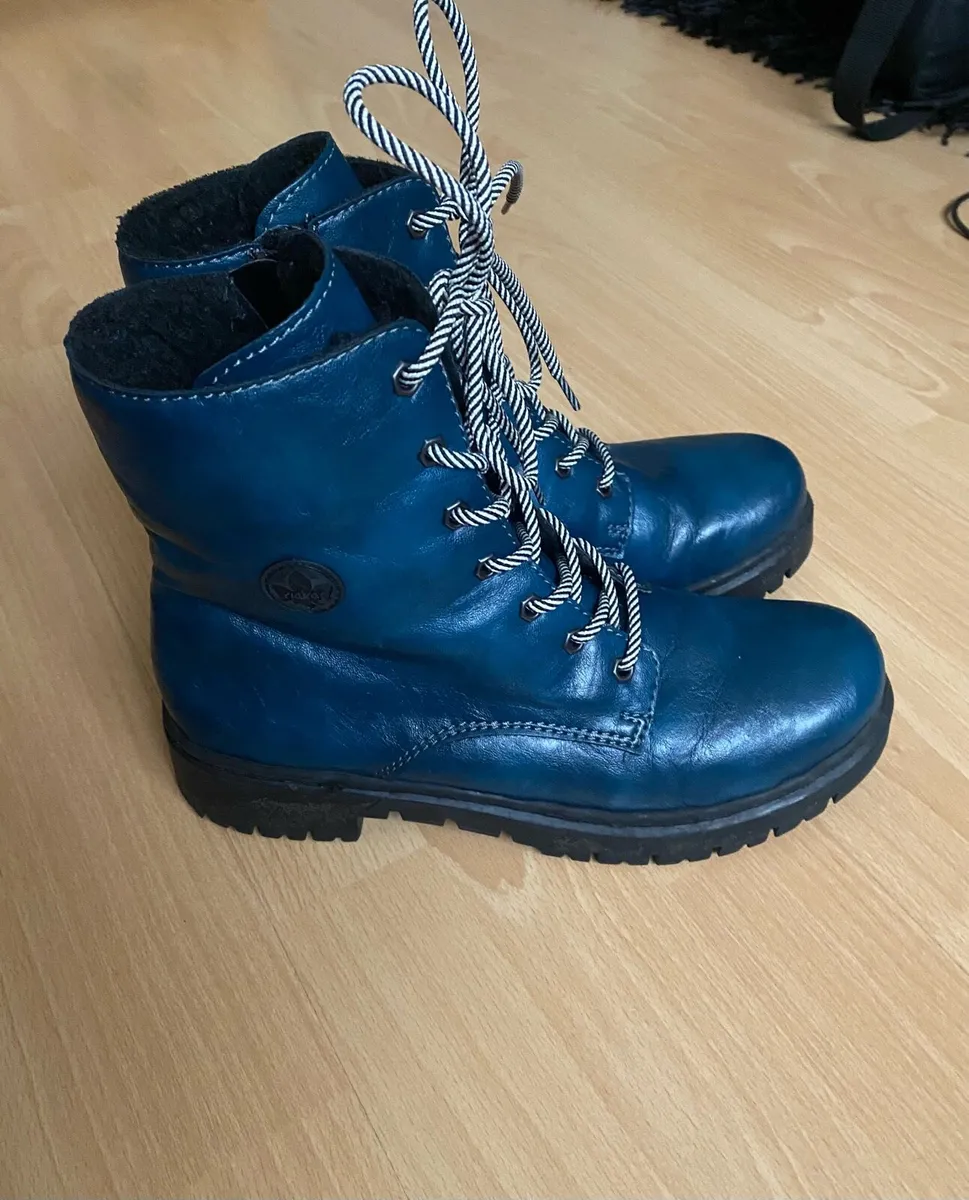 Ladies Rieker Ankle Boots, Size 40, Teal Colour - Image 2