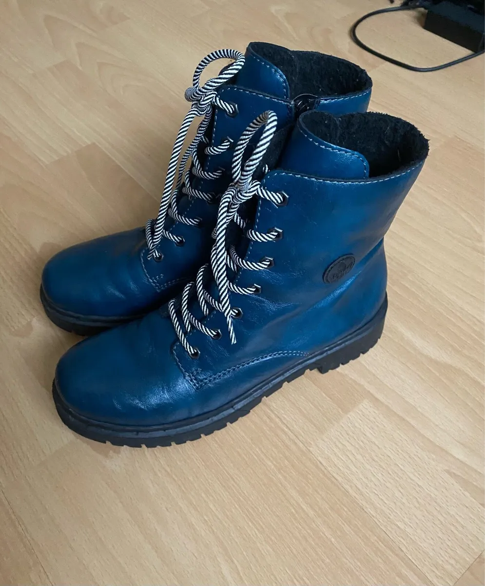 Ladies Rieker Ankle Boots, Size 40, Teal Colour - Image 3