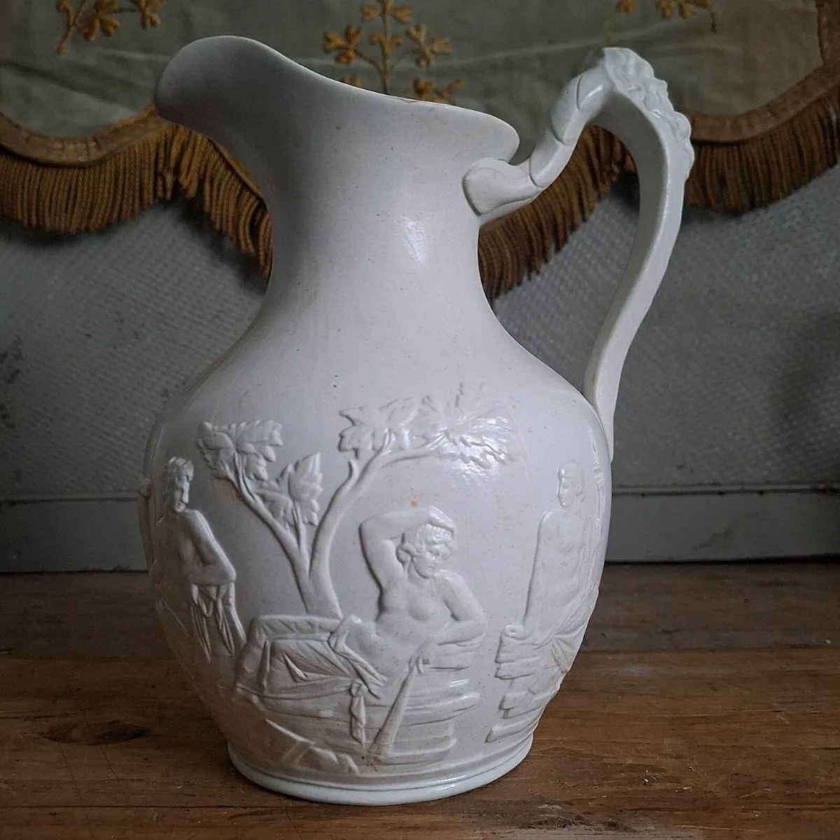 Antique Smear-Glazed Stoneware Portland Jug - Image 1