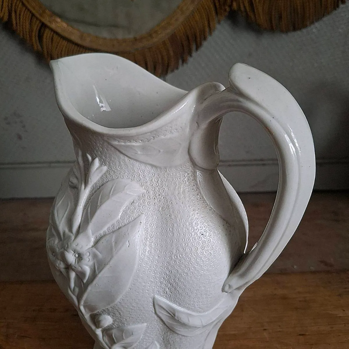 Mid-Victorian Dudson Relief-Molded Stoneware Jug - Image 4