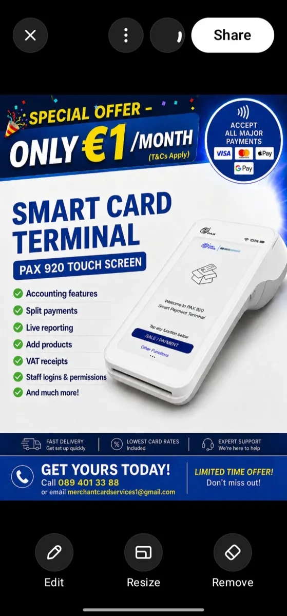 Card Terminals only €1pm - Image 1