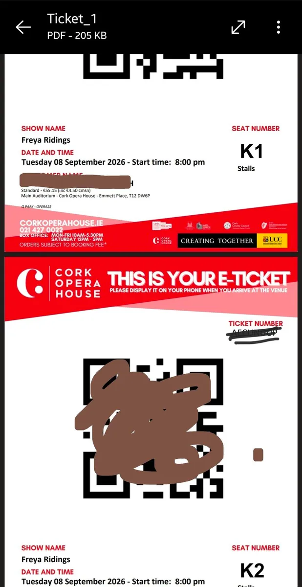 Freya Ridings Ticket x2 Cork