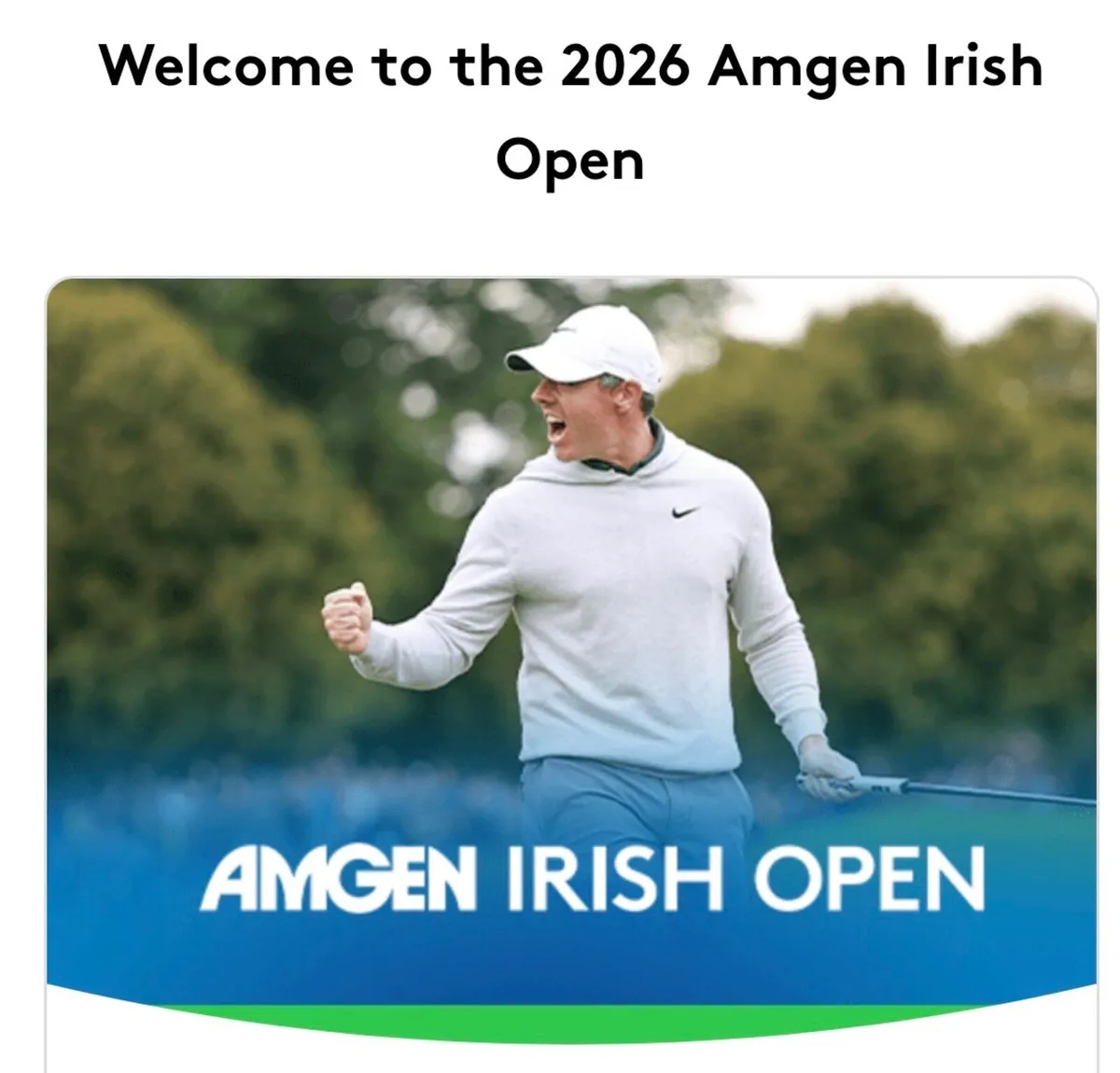 Irish open golf tickets Sunday 13th