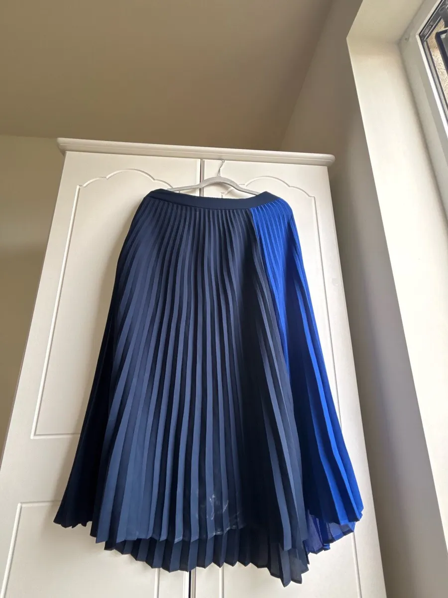 Next Pleated Midi Skirt Blue - Image 3