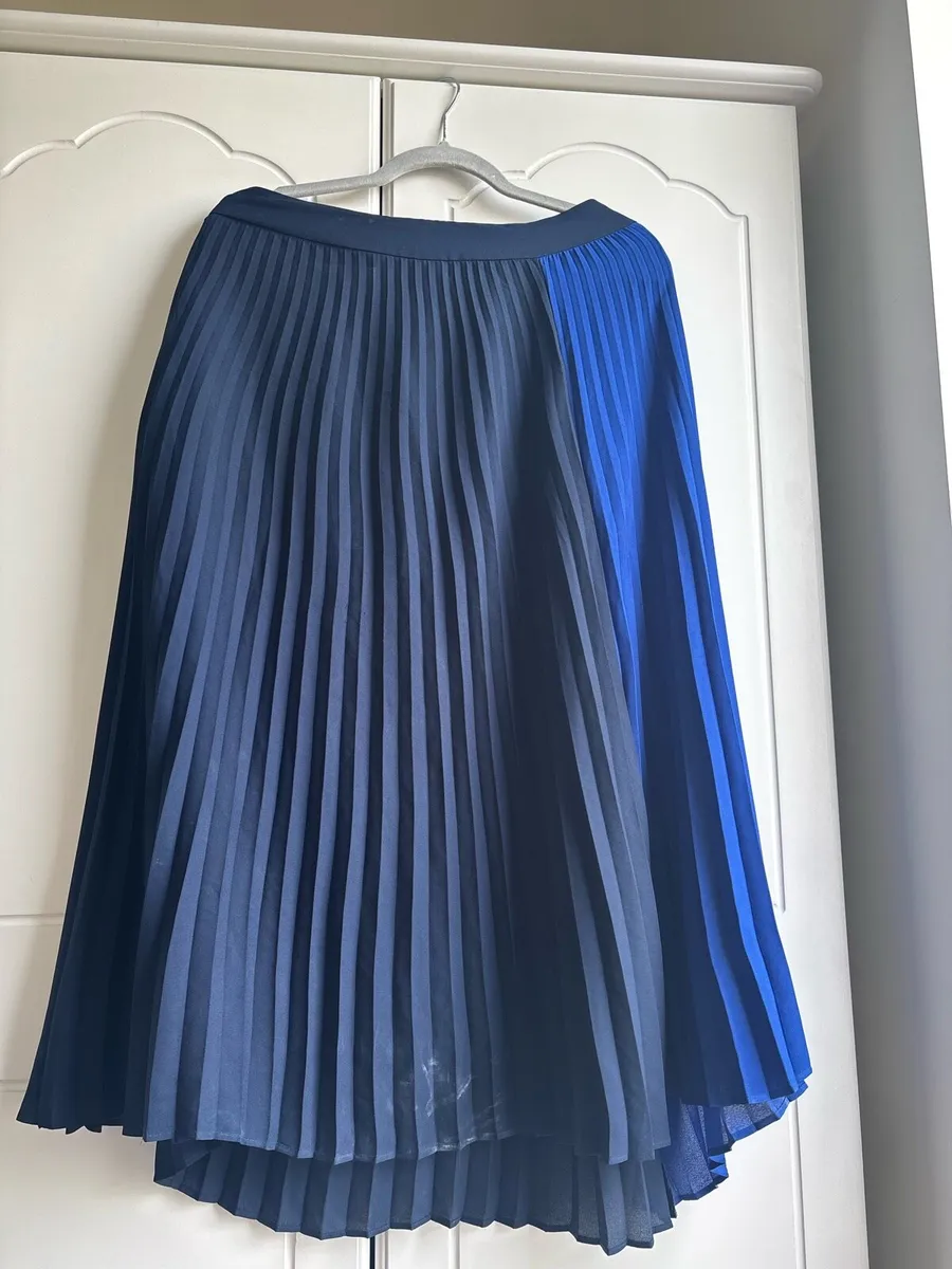 Next Pleated Midi Skirt Blue - Image 4
