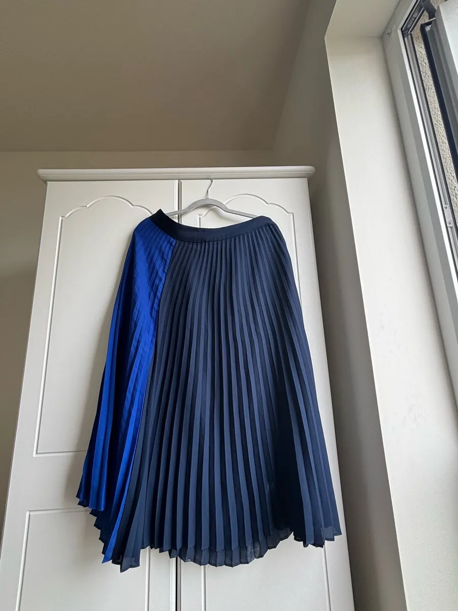 Next Pleated Midi Skirt Blue - Image 1
