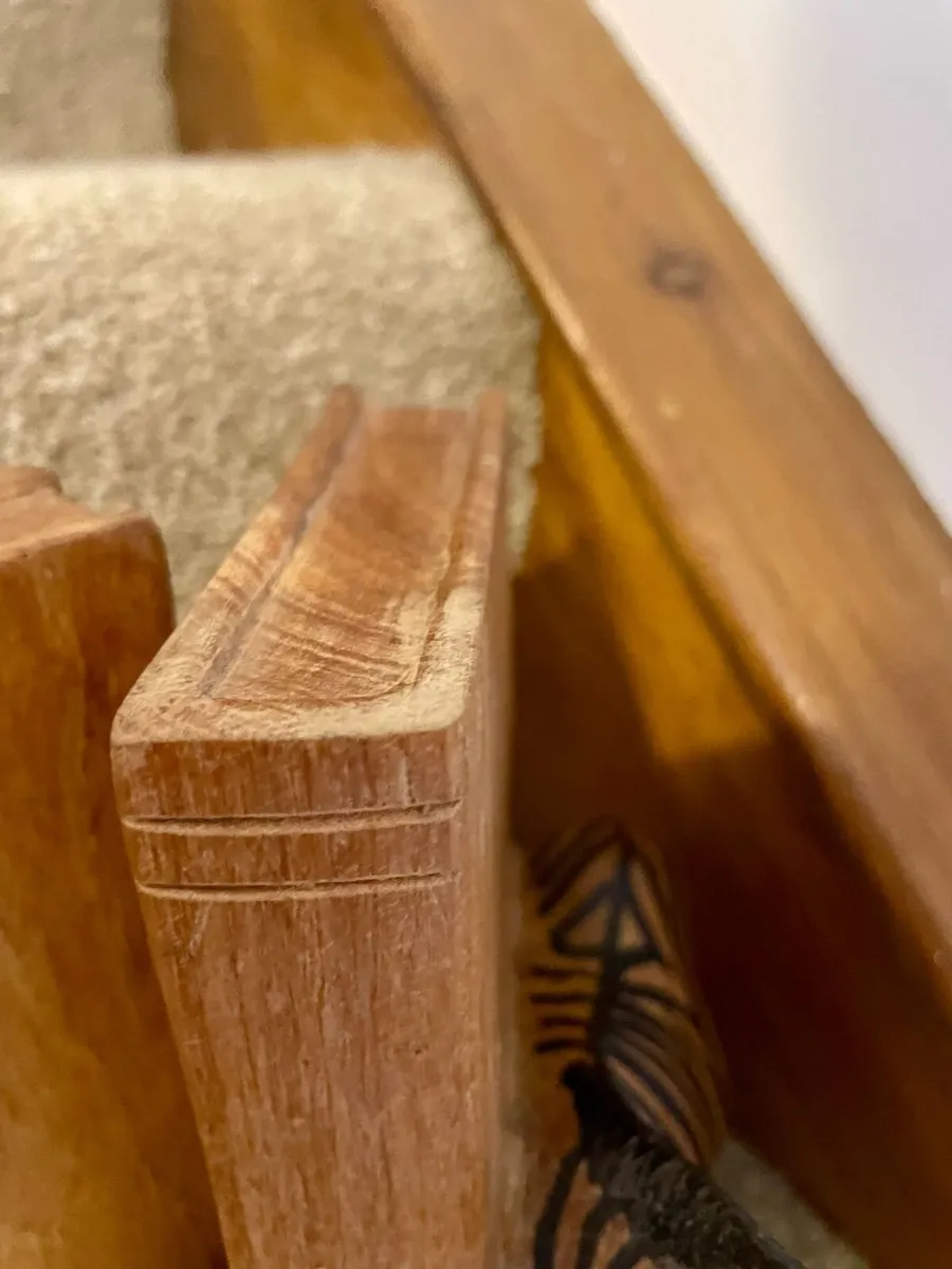 Early c20th hand-carved wooden zebra bookends - Image 2