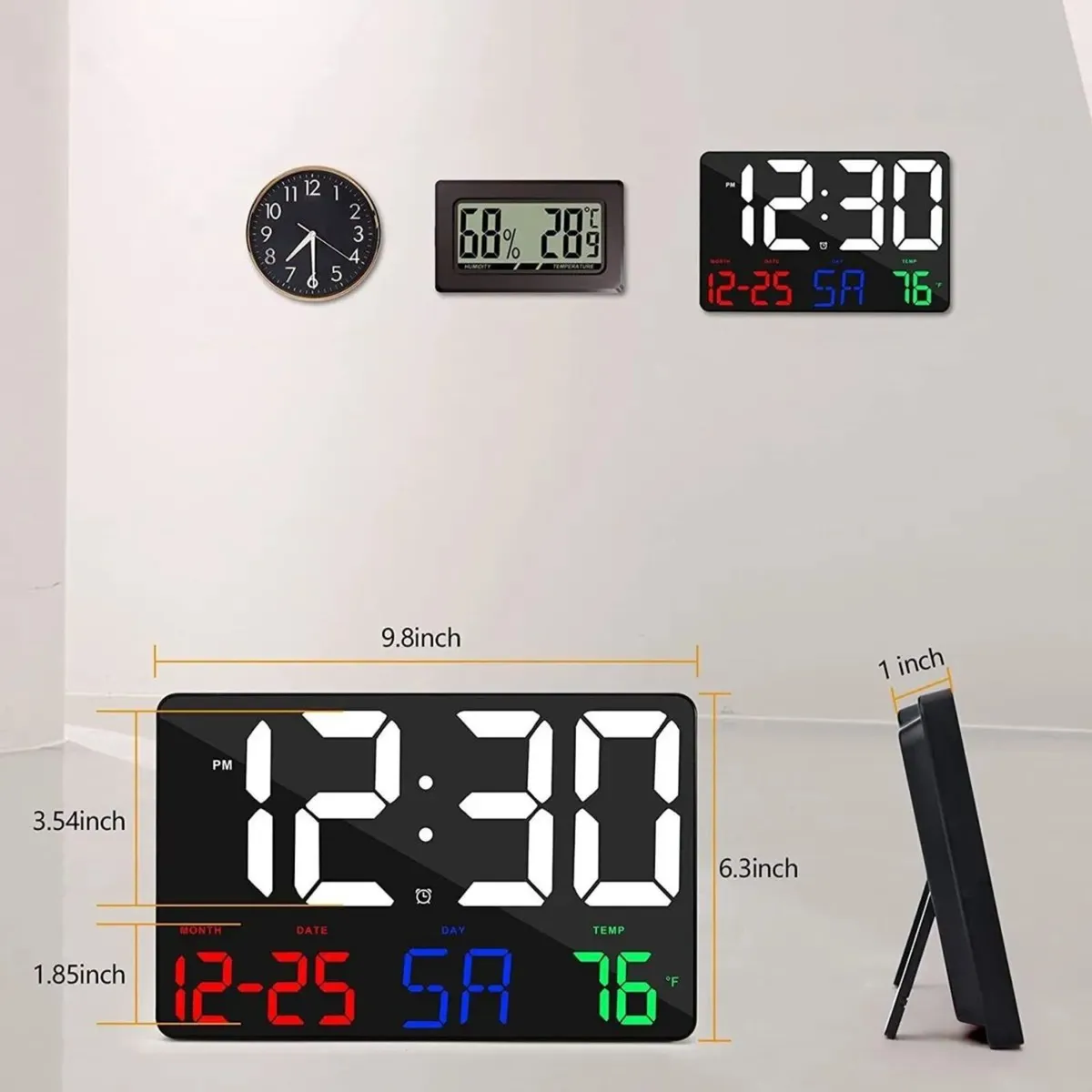 LED Clock with Digital Calendar and Alarm - Image 1