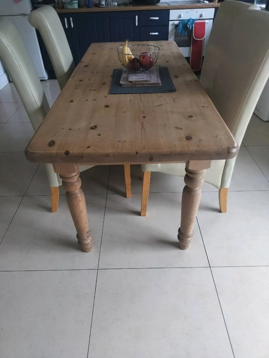 Solid Pine Dining Table + 4 Free Chairs – €225 - Image 2