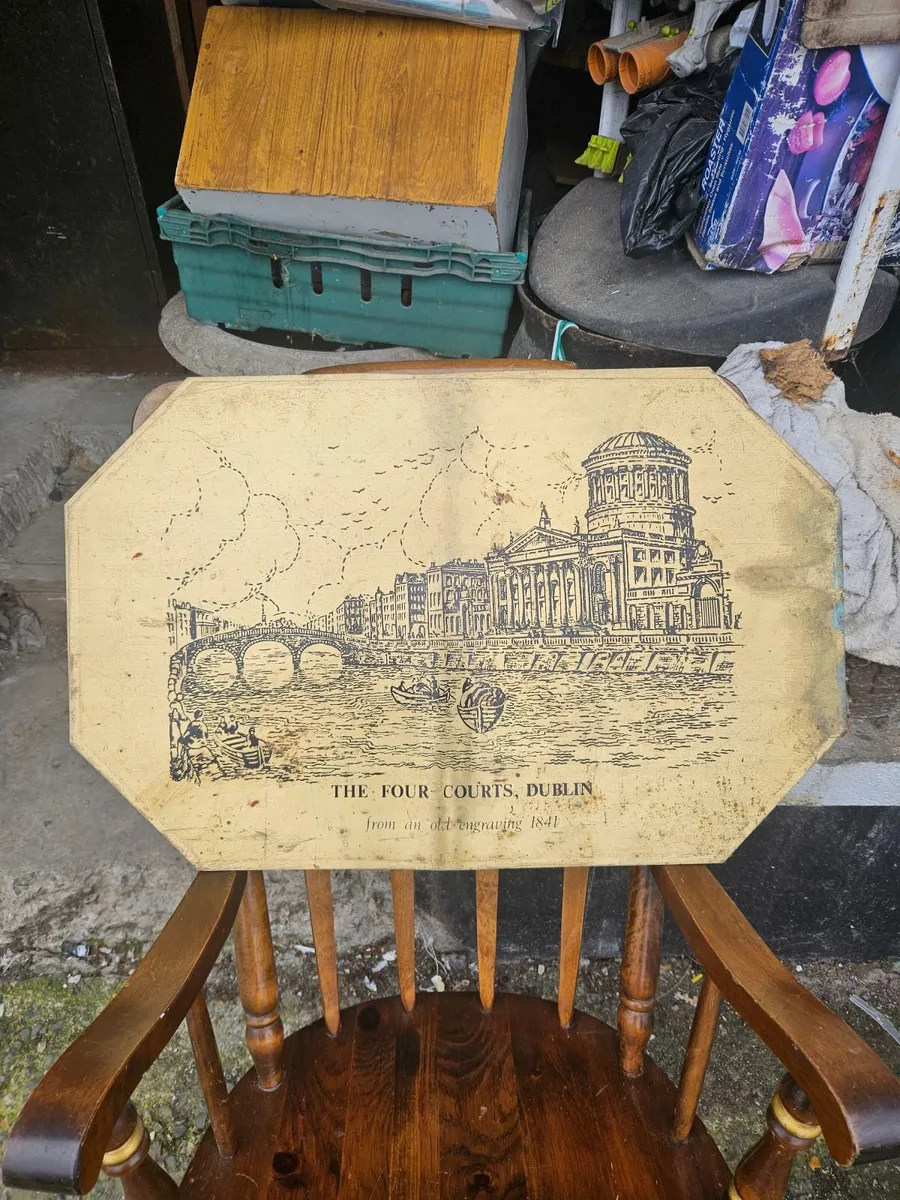 Vintage Brass Etching of The Four Courts Dublin - Image 1