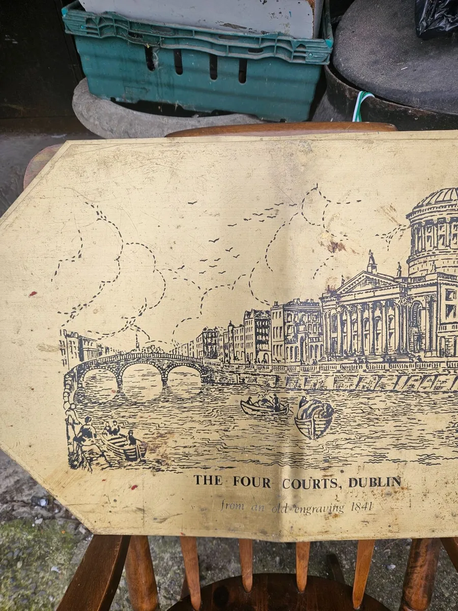 Vintage Brass Etching of The Four Courts Dublin - Image 3
