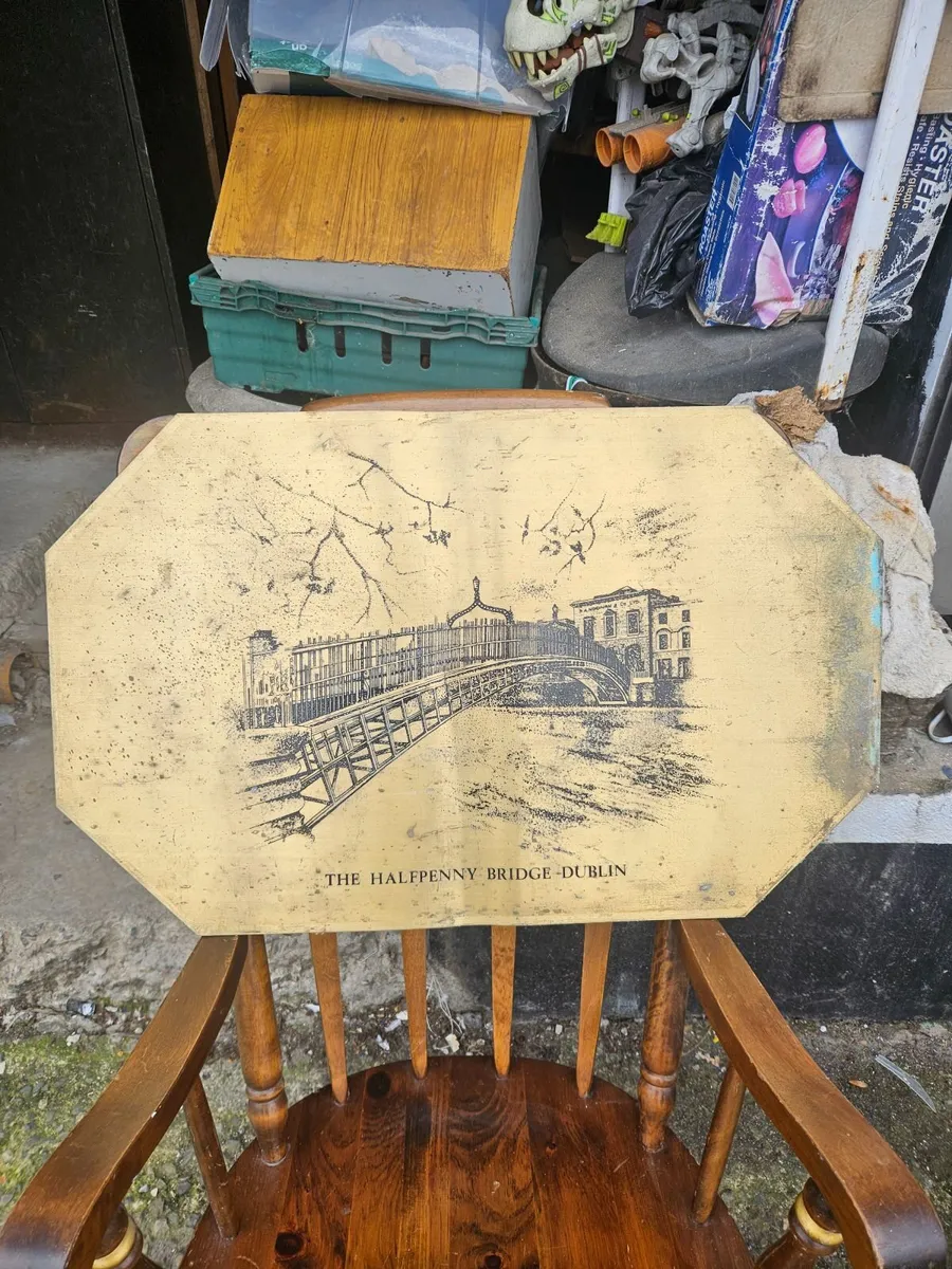 Vintage Brass Etching of The Halfpenny Bridge Dubl - Image 1