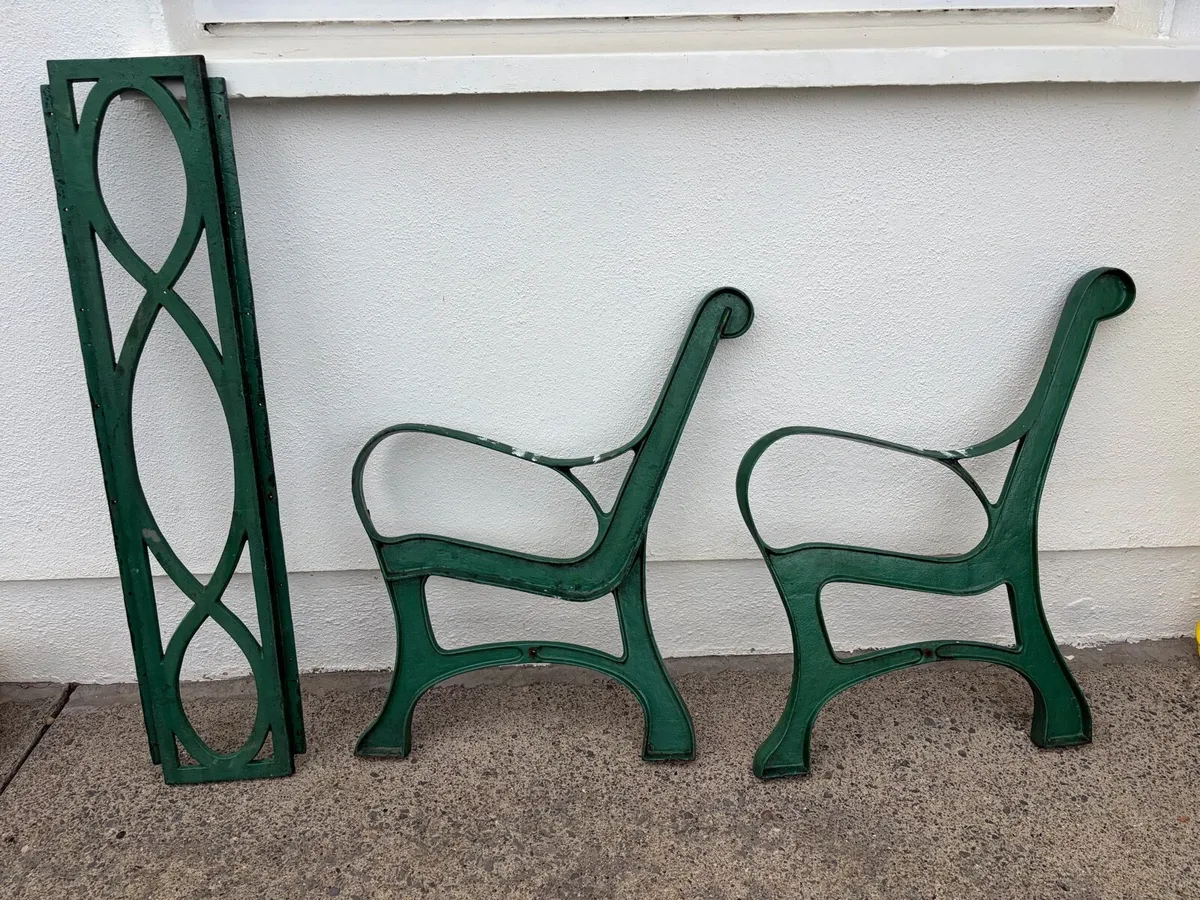 extreme heavy cast iron bench ends and back - Image 1