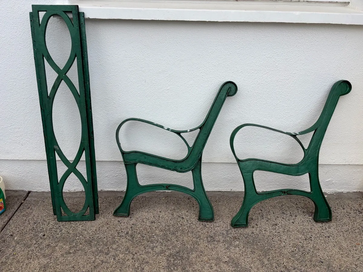 extreme heavy cast iron bench ends and back - Image 2