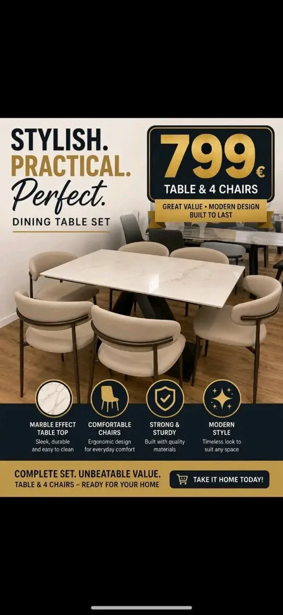 Extendable Kitchen Dining Table With 6 Chairs - Image 4