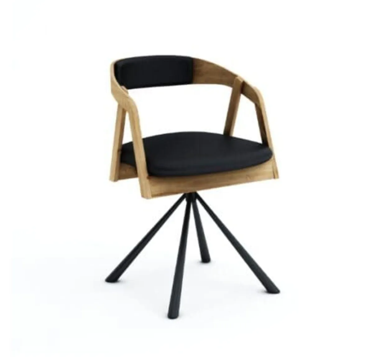 Vanguard Oak Swivel Dining Armchair Modern Wood - Image 4
