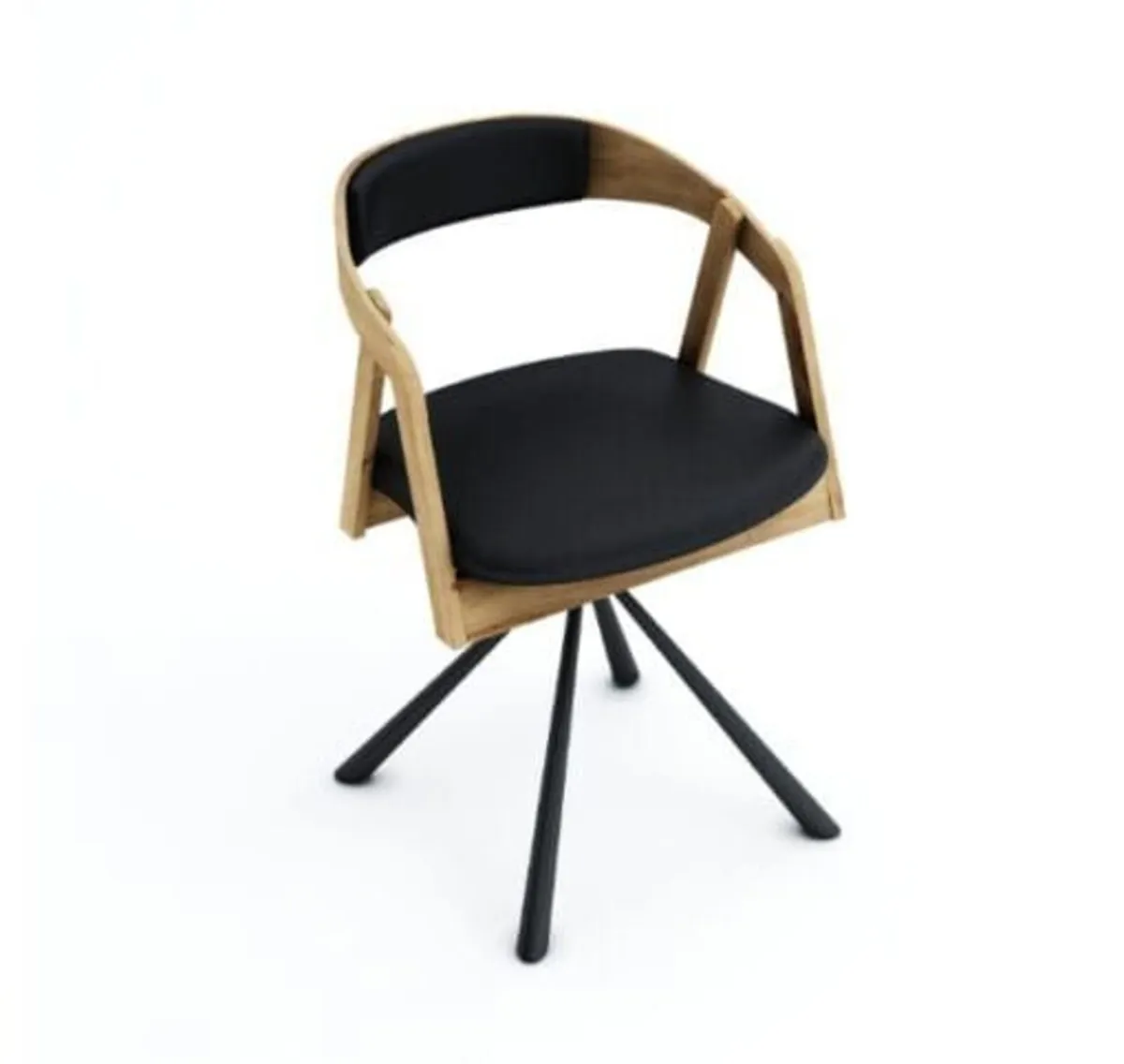 Vanguard Oak Swivel Dining Armchair Modern Wood - Image 3