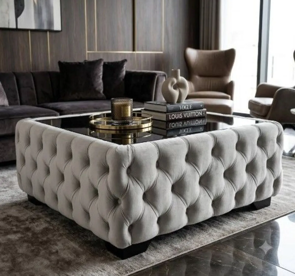 Chesterfield Coffee Table Rectangle 83x63x45 - Image 2