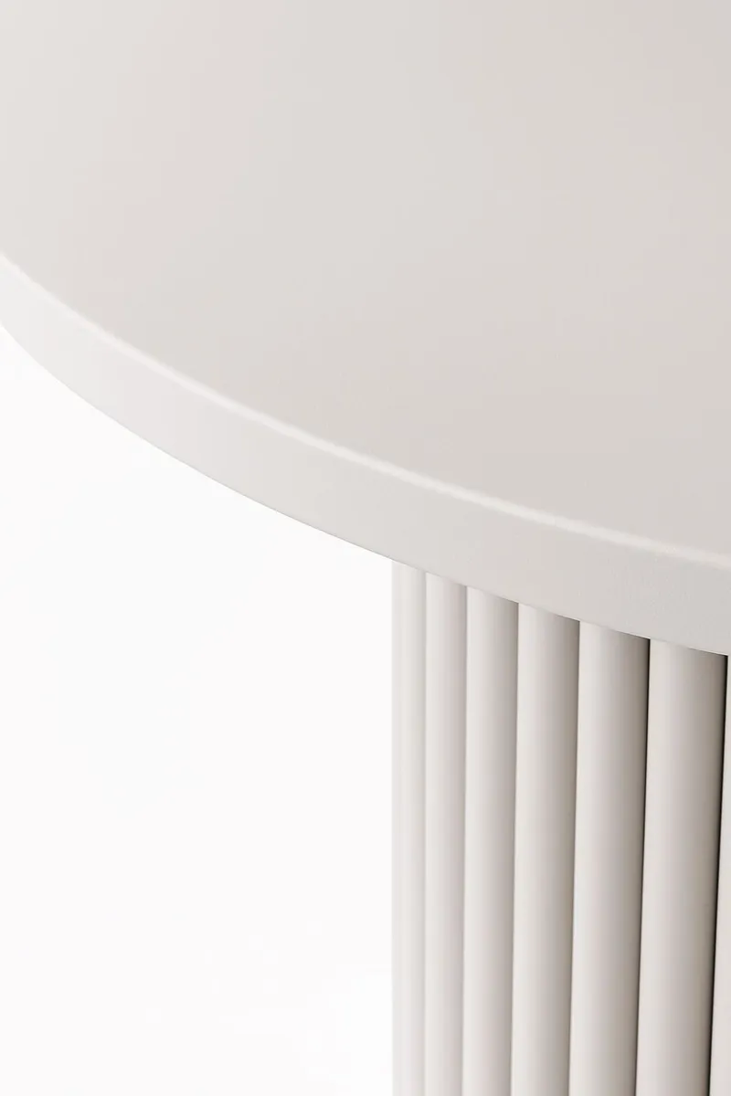 The Luna Modern White Coffee Table with Metal Base - Image 4