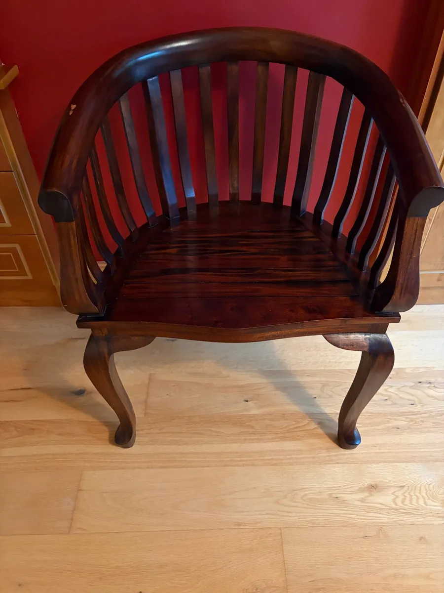 2 Wooden Armchairs - Image 1