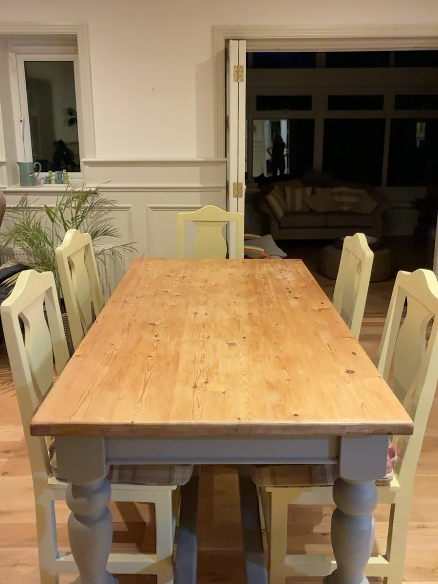 Solid Pine Lenihans Dining Table with 7 Chairs - Image 4