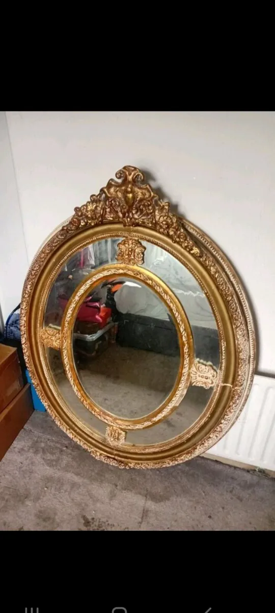 1890s napolean 111 gilt plate mirror - Image 1