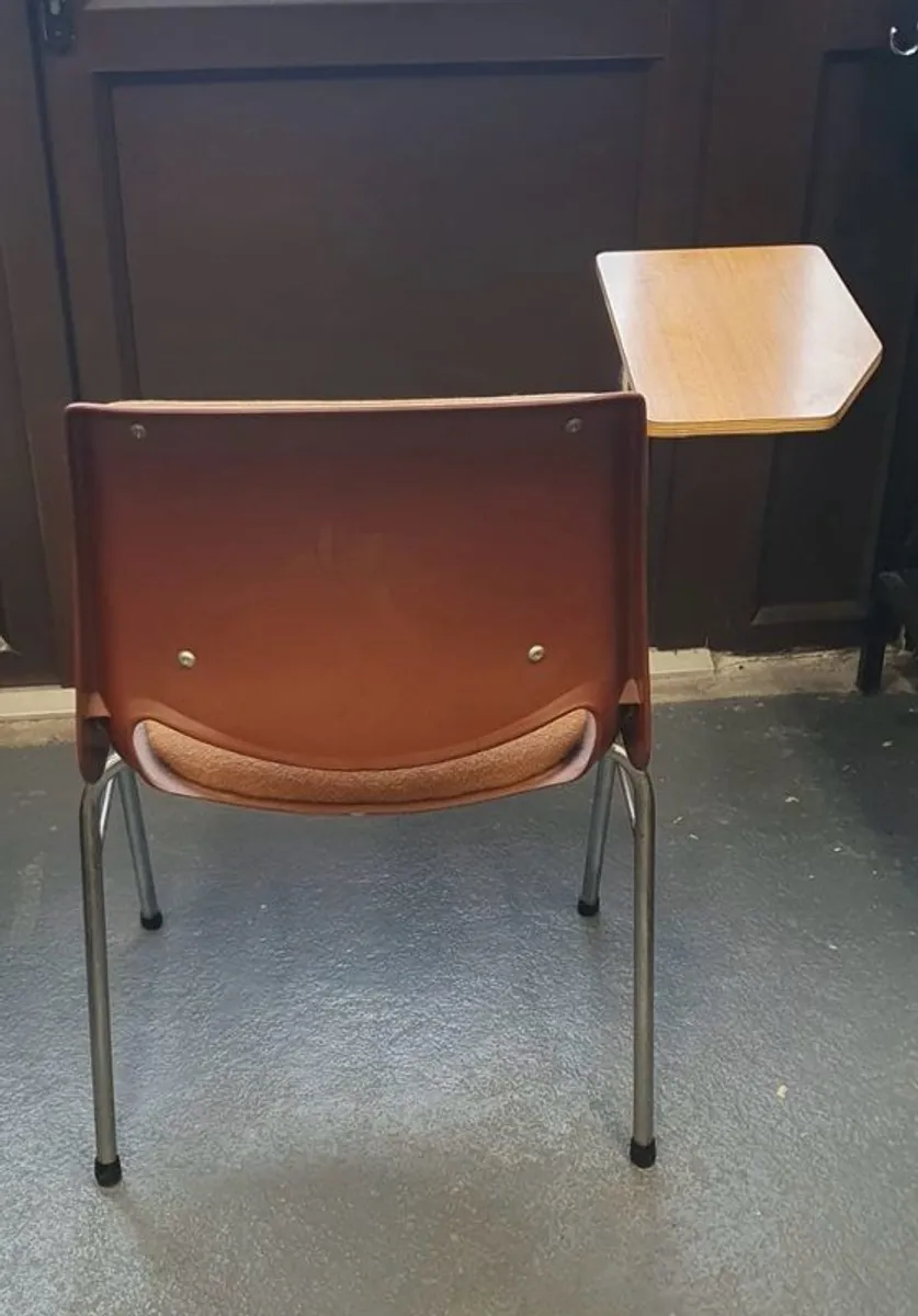 Vintage 1970s Style Writing Tablet Chairs Retro Adult size - Image 3