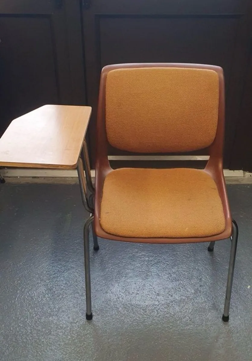 Vintage 1970s Style Writing Tablet Chairs Retro Adult size - Image 2