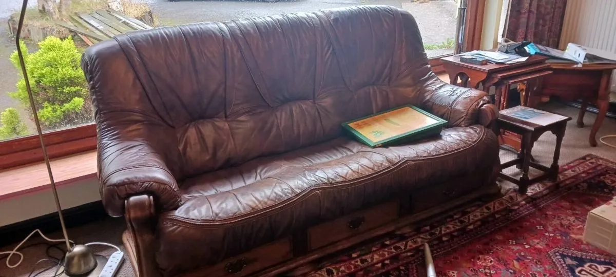 Genuine Leather Sofa - Image 1