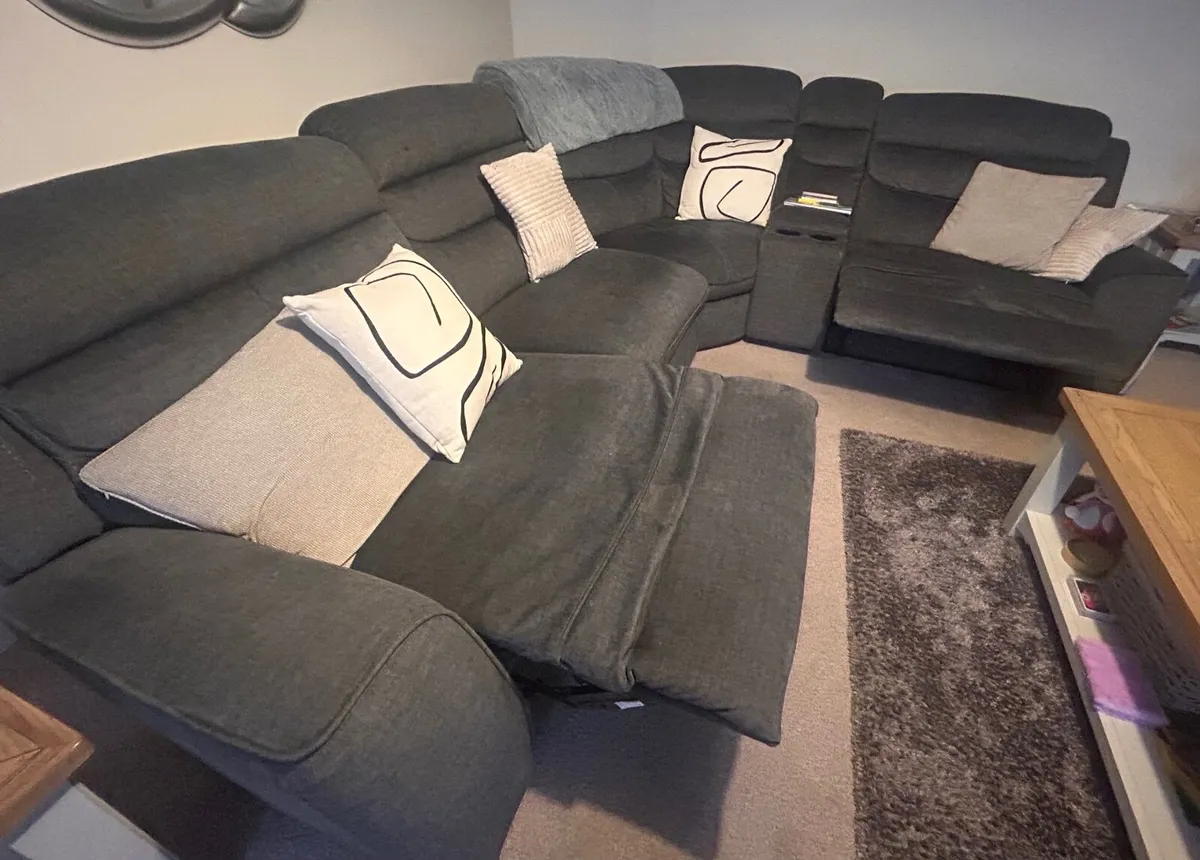 Fabric corner sofa & armchair - Image 4