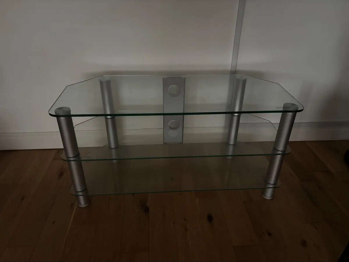 Glass TV Stand never used - Image 2