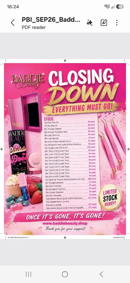 Beauty products