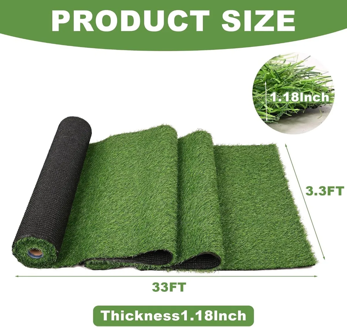 Artificial Turf Grass Rug 1m X 10m UV - Image 2