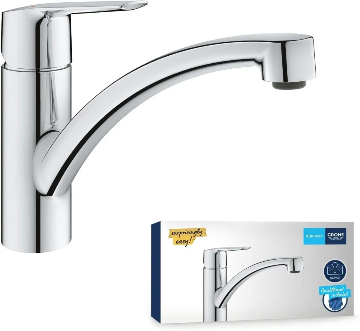 Quickfix Start Kitchen Sink Mixer Tap Chrome - Image 1