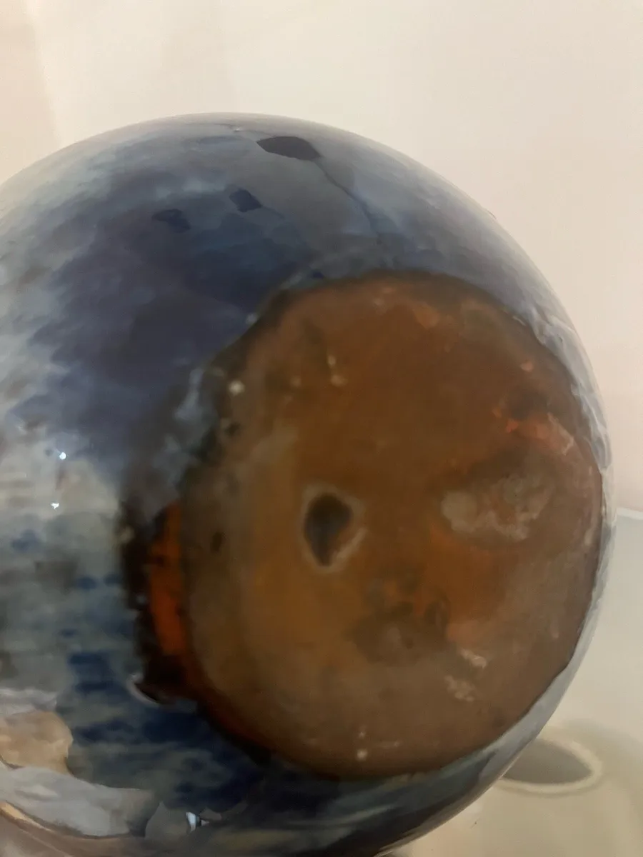 Handmade studio pottery vase - dripglaze, teardrop - Image 3