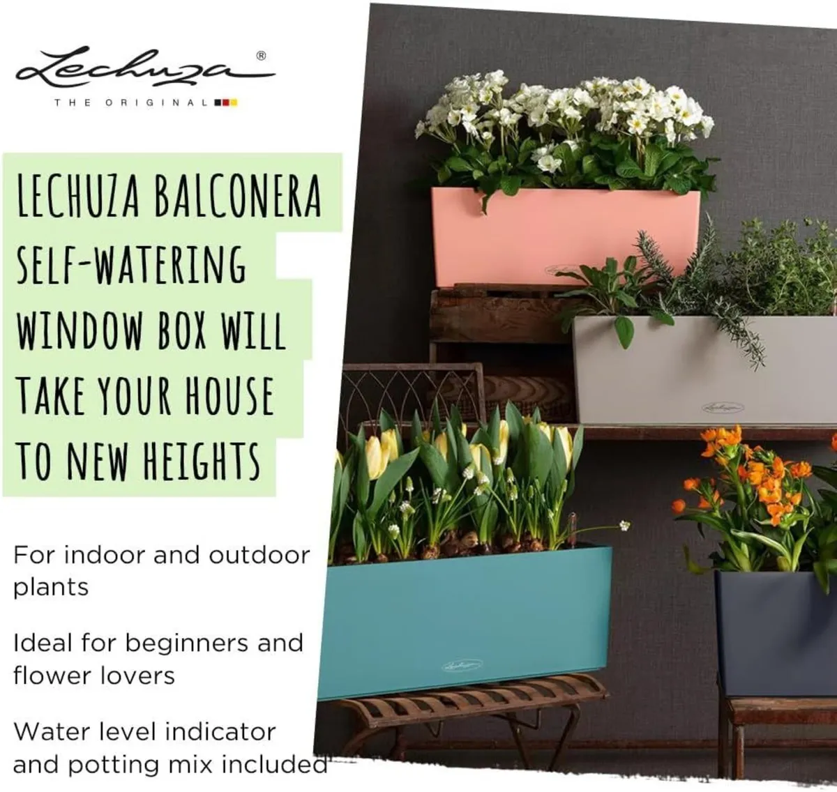 Self Watering Plant Pots Balconera Colour - Image 2