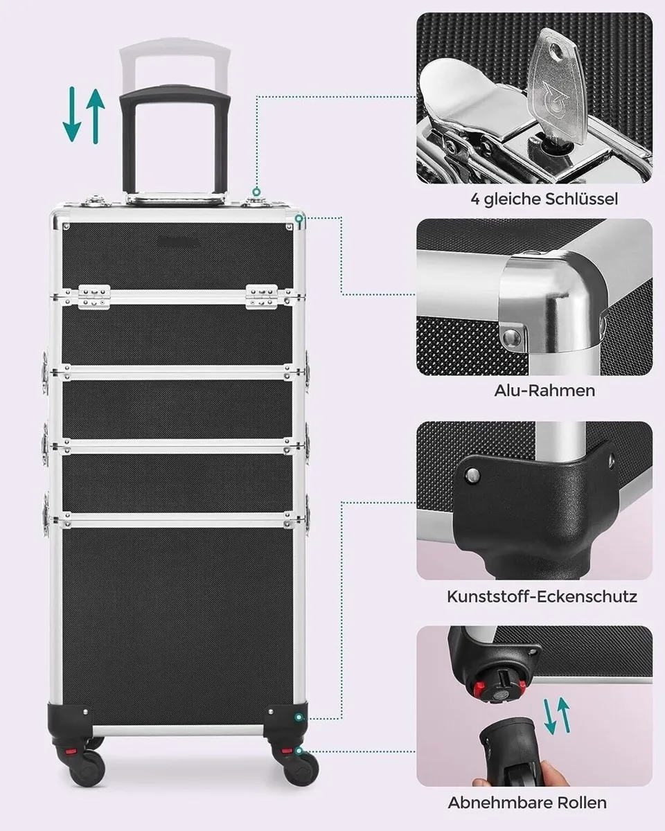 Make Up Trolley 4-in-1 Aluminium Makeup Case - Image 4