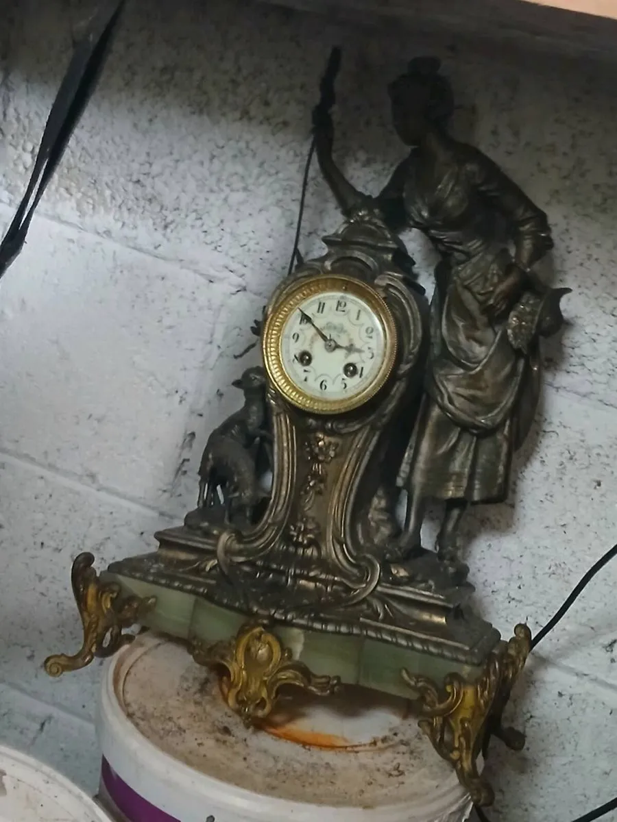 Antique 19th-Century French Figural Mantel Clock -