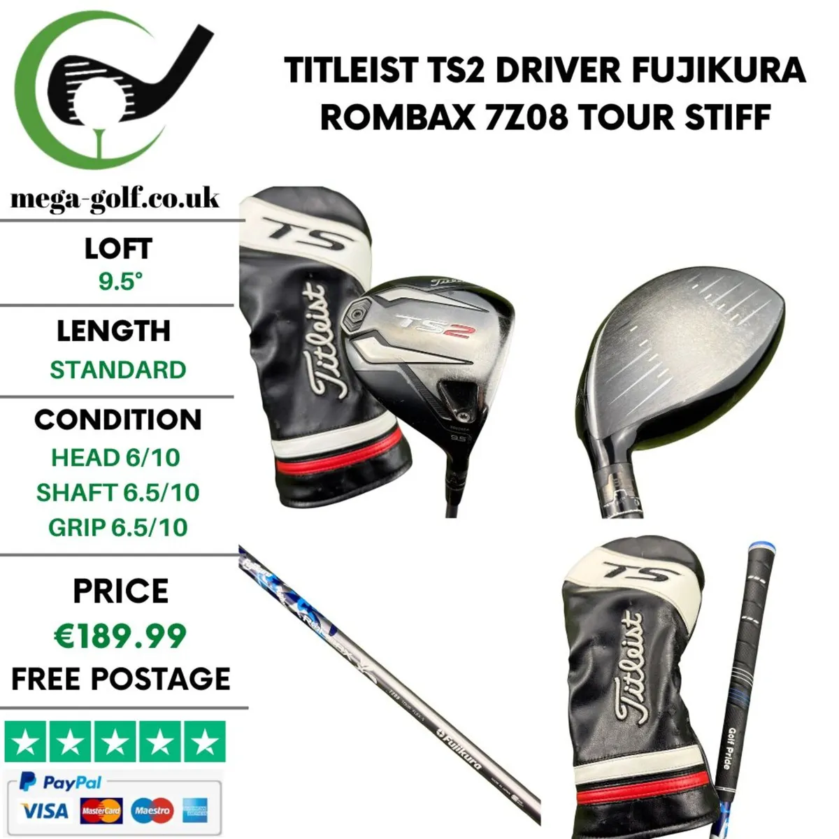 Titleist TS2 Driver / 9.5° / Stiff - Image 1