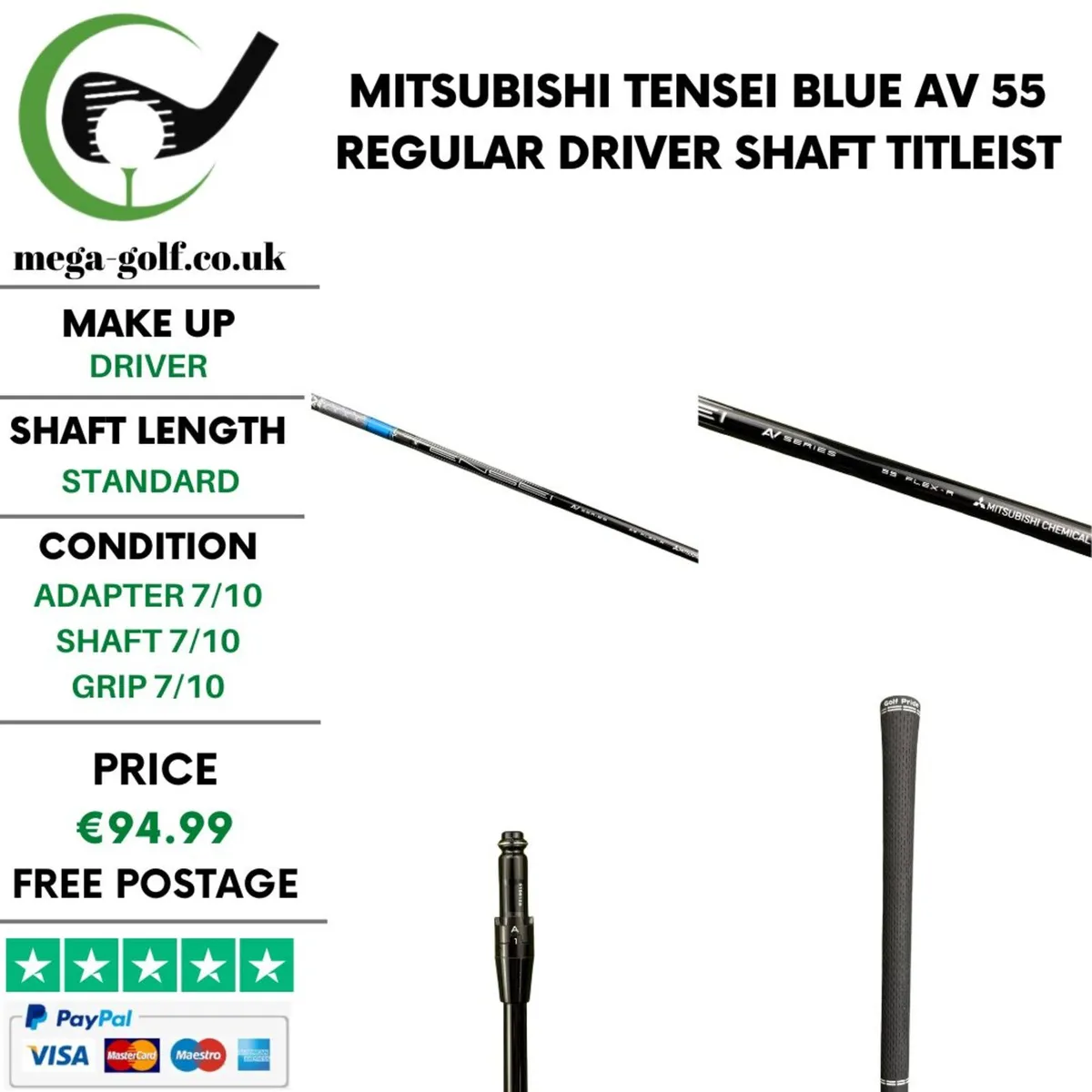 Mitsubishi Tensei Blue Av 55 Regular Driver Shaft - Image 1