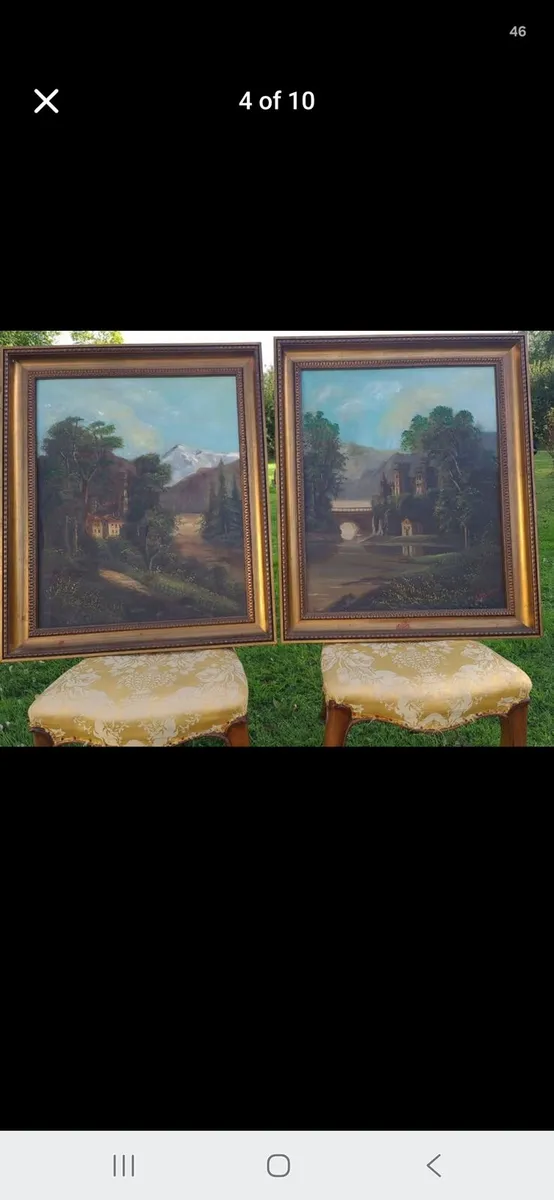 Antique signed oil paintings - Image 1