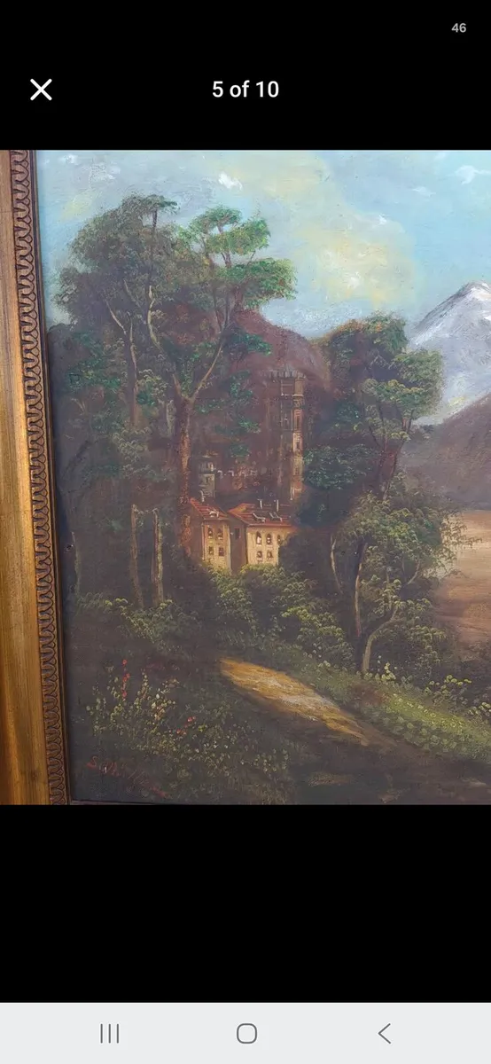 Antique signed oil paintings - Image 4