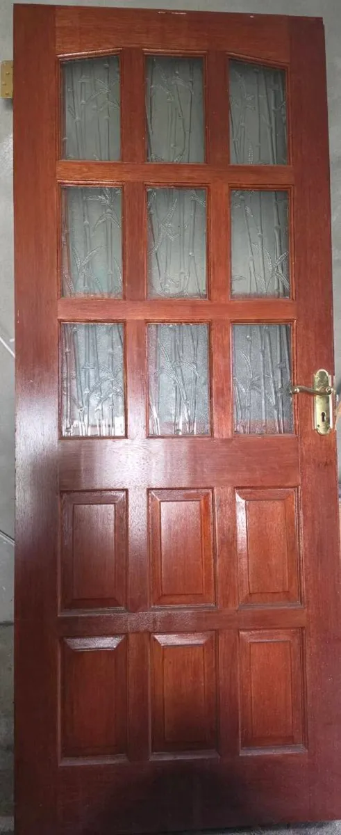Pair of Solid Timber Glazed Internal Doors – Decor - Image 1