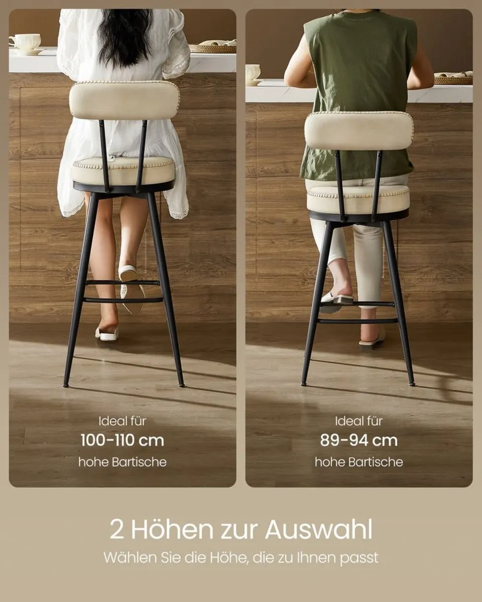 2 x new kitchen barstools (Cream) FREE DELIVERY - Image 3