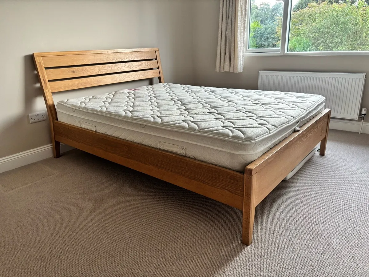 King size bed and mattress - Image 2